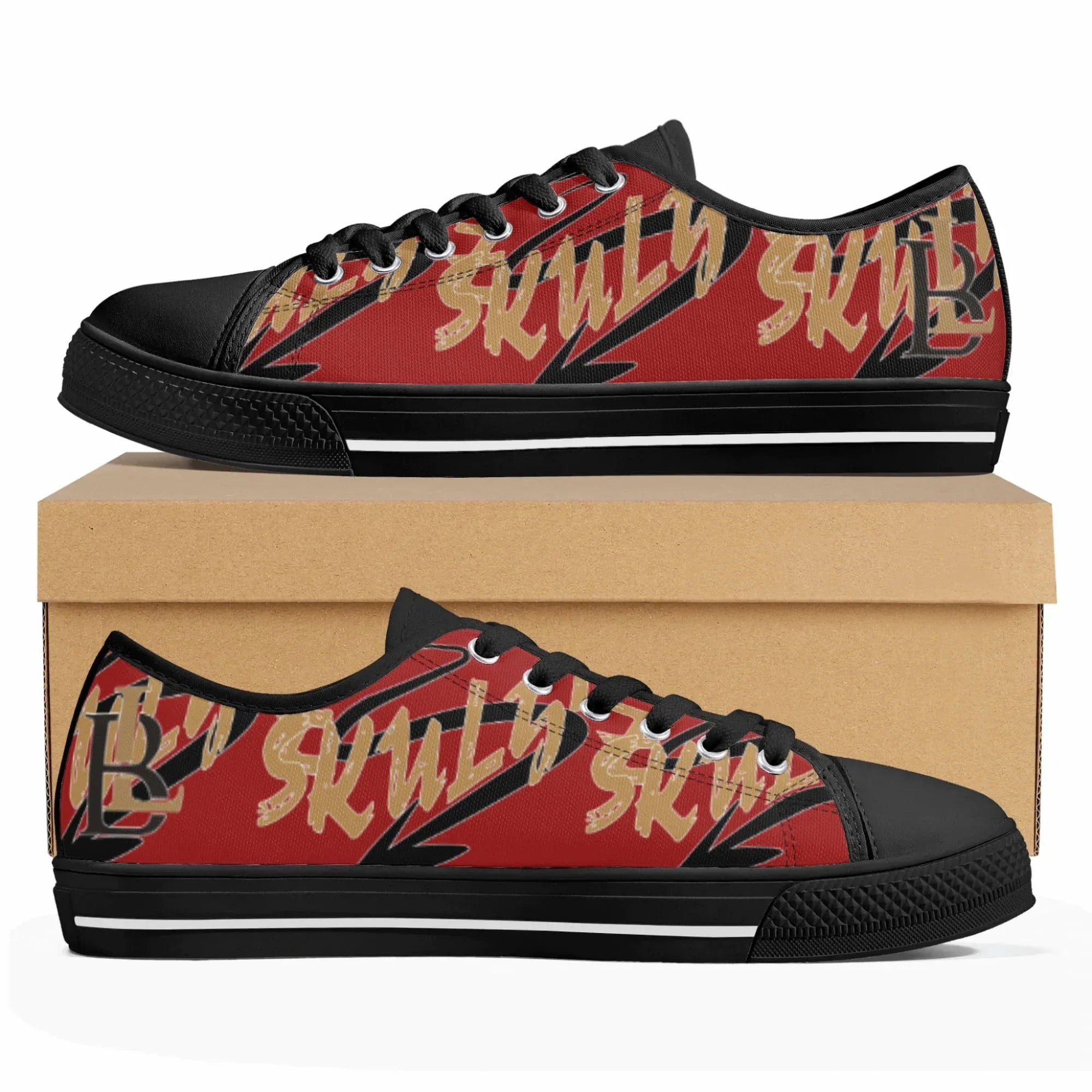 Skulyz Men’s Venom Red Low-Top Sneakers - Bloodline Streetwear LLC